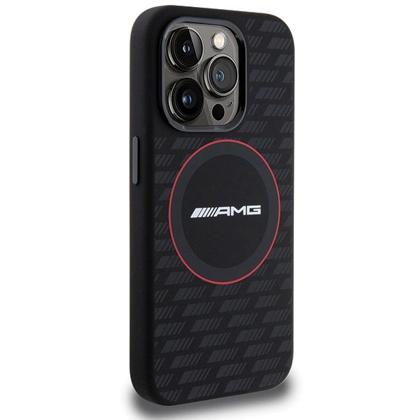 AMG Silicone Carbon Pattern MagSafe case for iPhone 15 Pro - black