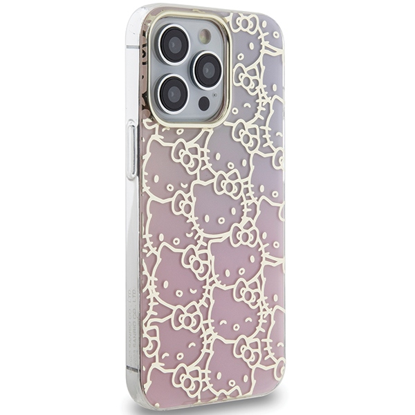 Hello Kitty iPhone 14 Pro Max Case IML Gradient Electrop Crowded Kitty Head, Pink