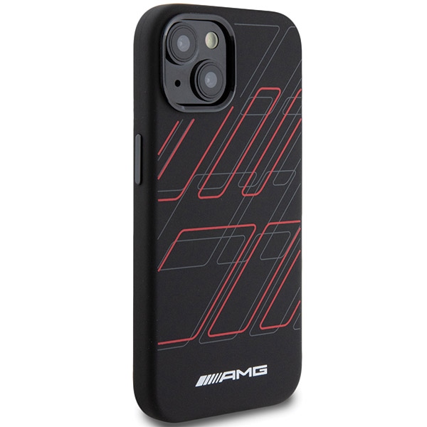 Mercedes AMG iPhone 15 / 14 / 13 Case Silicone Large Rhombuses MagSafe, Black