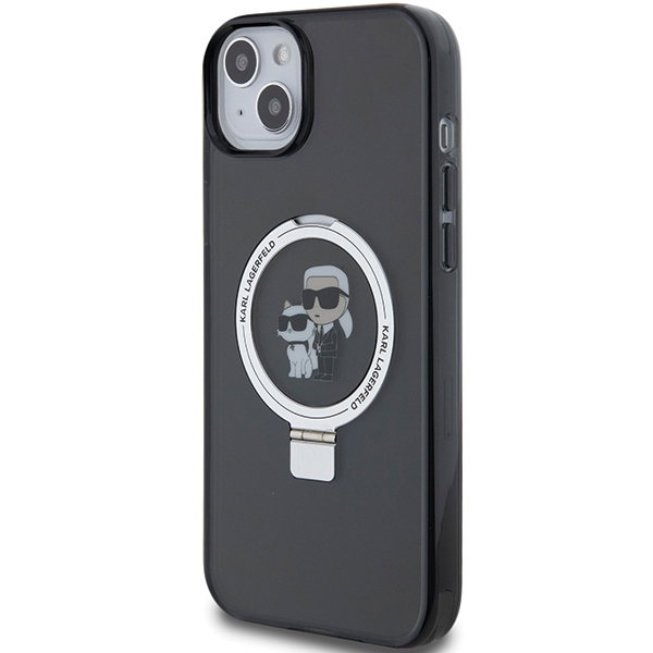 Karl Lagerfeld Ring Stand MagSafe Case for iPhone 15 / 14 / 13 Black