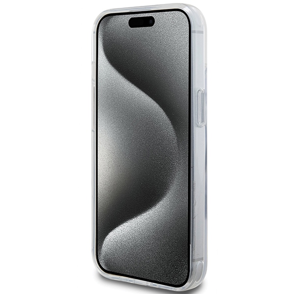 Karl Lagerfeld iPhone 14 / 15 / 13 vāciņš Ring Stand Karl & Choupette MagSafe, balts