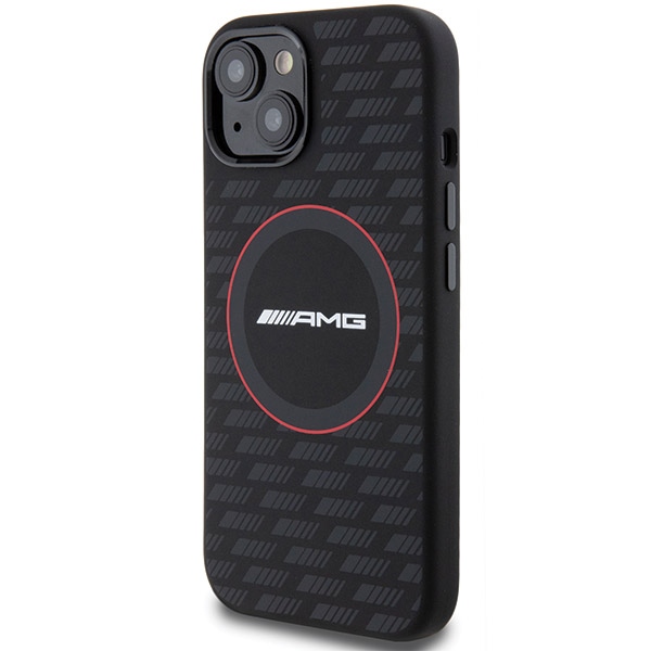 Mercedes AMG Silicone Carbon Pattern MagSafe vāciņš iPhone 13 / 14 / 15, melns