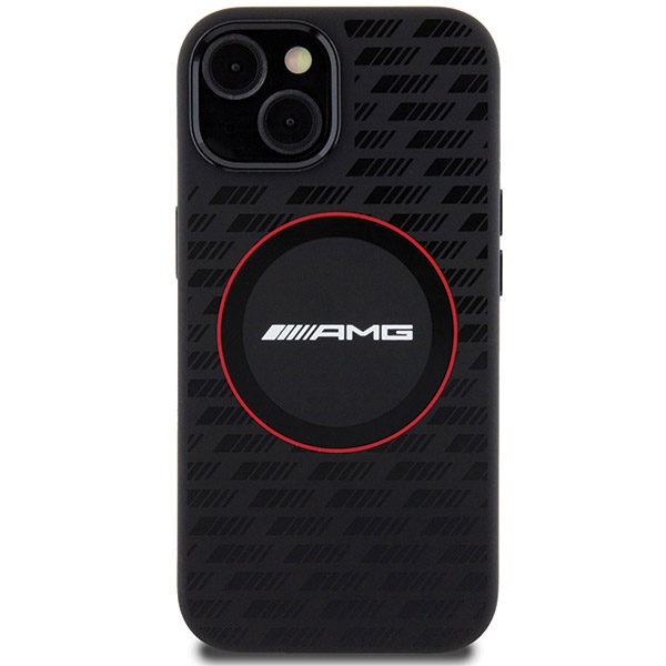 Mercedes AMG Silicone Carbon Pattern MagSafe vāciņš iPhone 13 / 14 / 15, melns