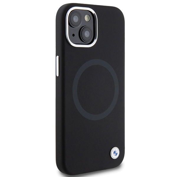 BMW iPhone 15 Plus / 14 Plus vāciņš Signature Liquid Silicone MagSafe, melns