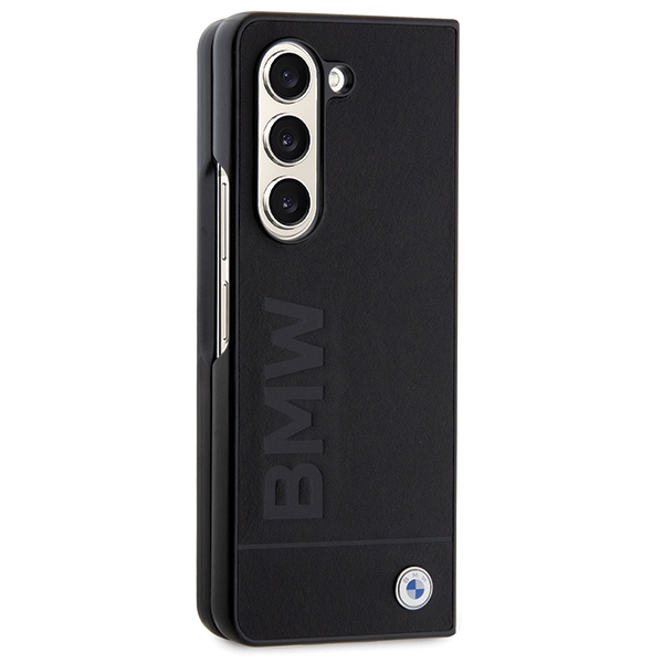 BMW Samsung Galaxy Z Fold 5 vāciņš Leather Hot Stamp, melns