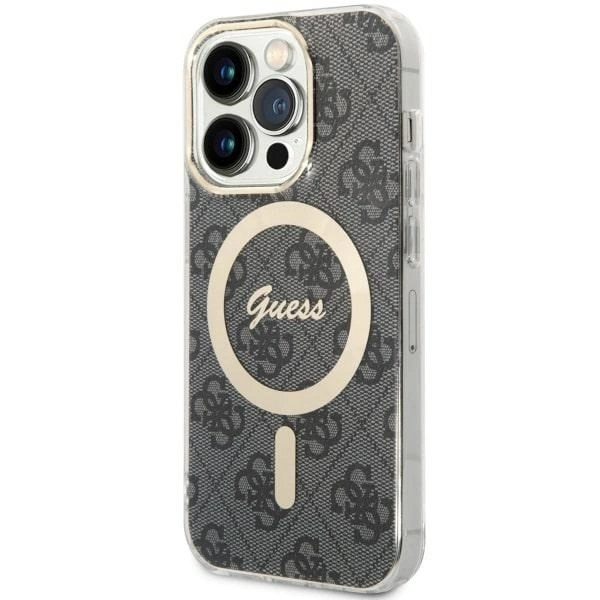 Guess iPhone 14 Pro vāciņš 4G MagSafe, melns