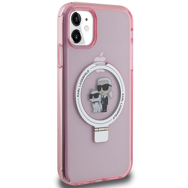 Karl Lagerfeld iPhone 11 / XR Case Ring Stand Karl & Choupette MagSafe, Pink