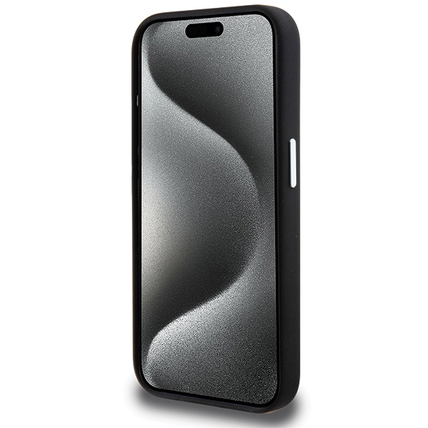 BMW iPhone 15 Pro vāciņš Signature Liquid Silicone MagSafe, melns