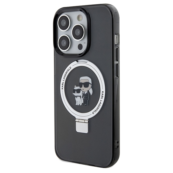 Чехол Karl Lagerfeld для iPhone 14 Pro Ring Stand Karl & Choupette MagSafe, черный