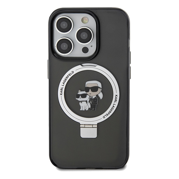 Чехол Karl Lagerfeld для iPhone 14 Pro Ring Stand Karl & Choupette MagSafe, черный