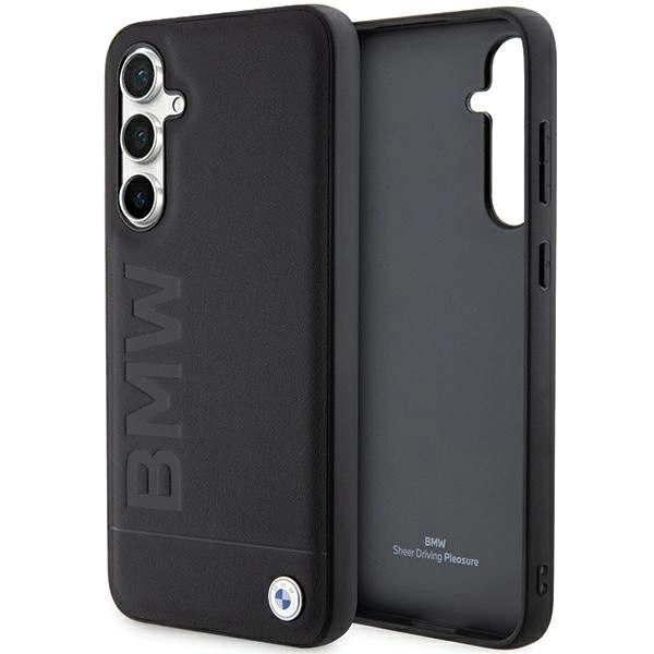 BMW Samsung Galaxy S23 FE Case Leather Hot Stamp, Black