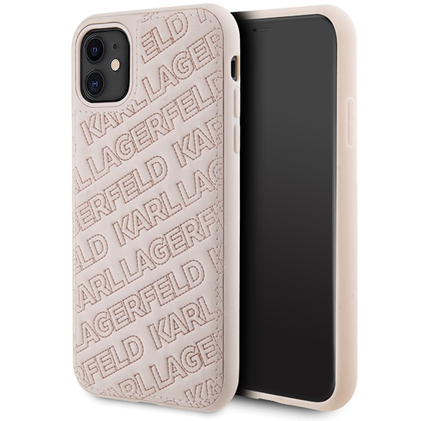Karl Lagerfeld iPhone 11 / XR vāciņš Quilted K Pattern, rozā