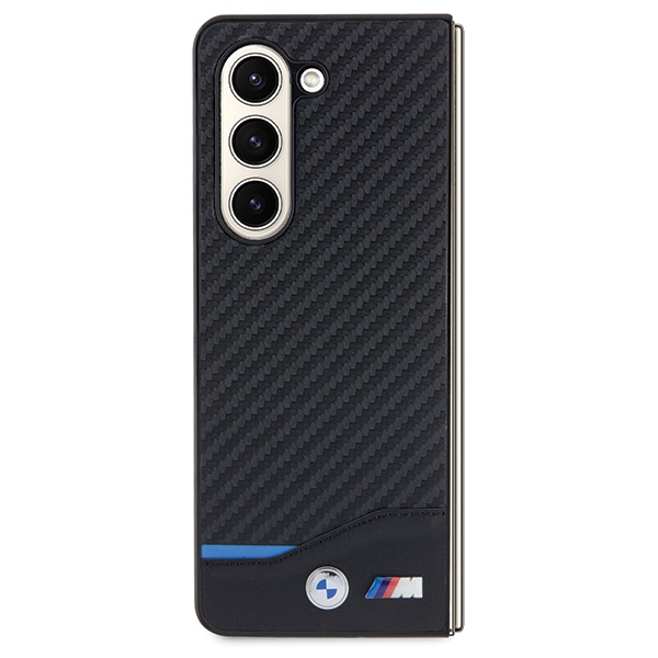 BMW Samsung Galaxy Z Fold 5 Case Leather Carbon, Black
