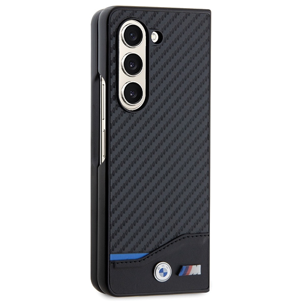 BMW Samsung Galaxy Z Fold 5 Case Leather Carbon, Black