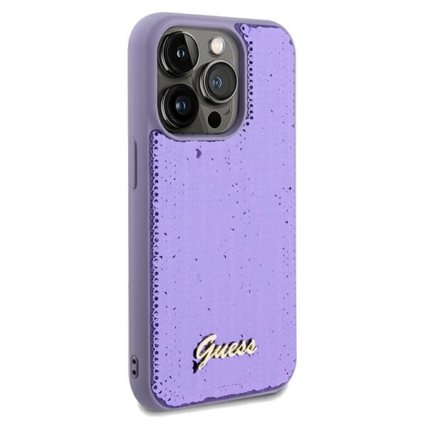 Guess iPhone 13 / 13 Pro Case Sequin Script Metal, Purple