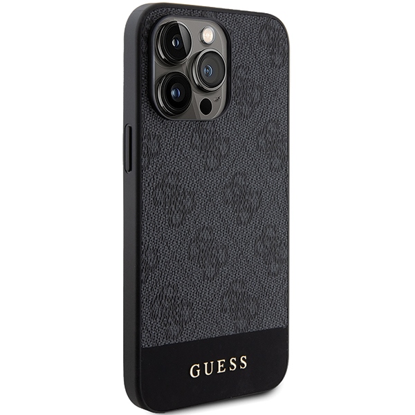 Guess 4G Stripe Collection case for iPhone 15 Pro Max - gray
