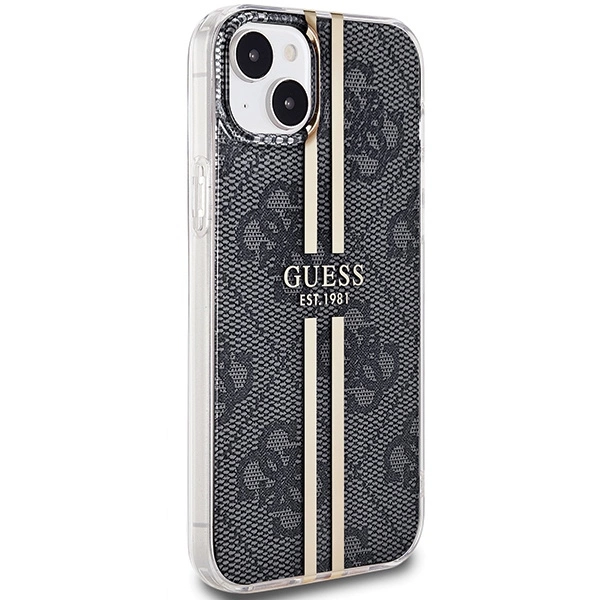 Guess IML 4G Gold Stripe case for iPhone 15/14/13 - black