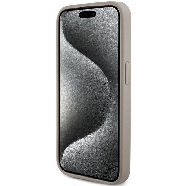Guess 4G Triangle Metal Logo Case for iPhone 15 Pro, White