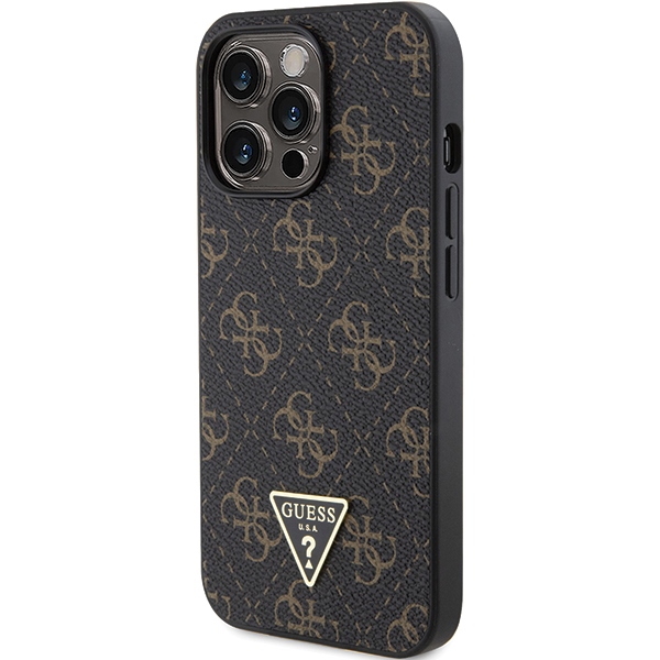 Чехол Guess для iPhone 14 Pro 4G Triangle Metal Logo, черный