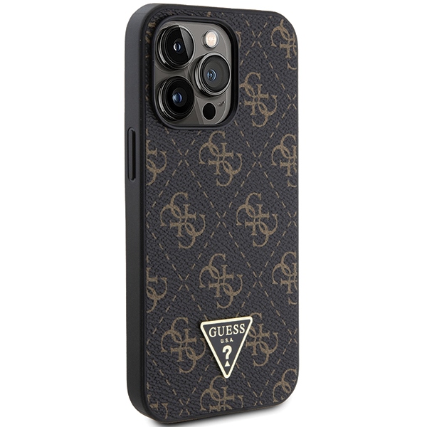 Чехол Guess для iPhone 14 Pro 4G Triangle Metal Logo, черный