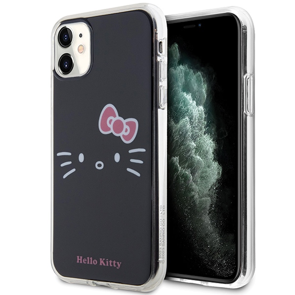 Hello Kitty iPhone 11 / XR vāciņš IML Kitty Face, melns