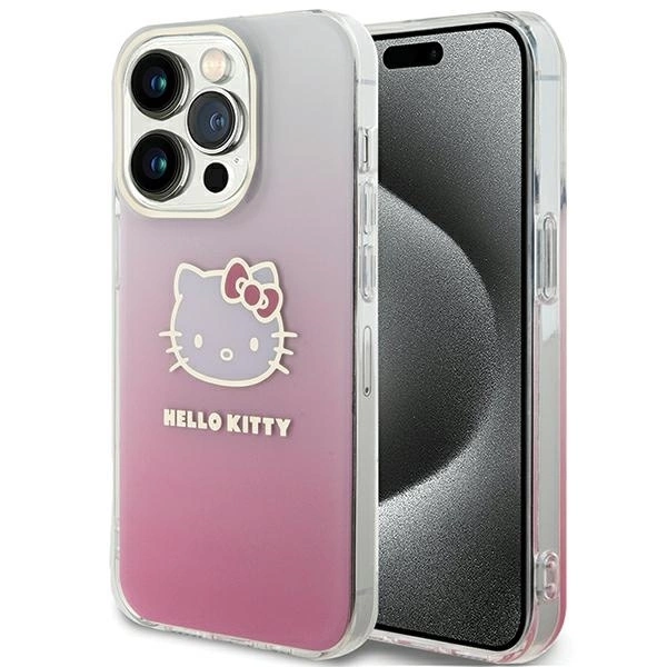 Hello Kitty iPhone 14 Pro vāciņš IML Gradient Electrop Kitty Head, rozā