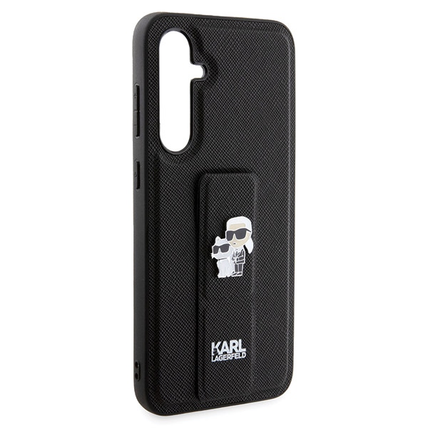Karl Lagerfeld Samsung Galaxy S23 FE Case Gripstand Saffiano Karl&Choupette, Black