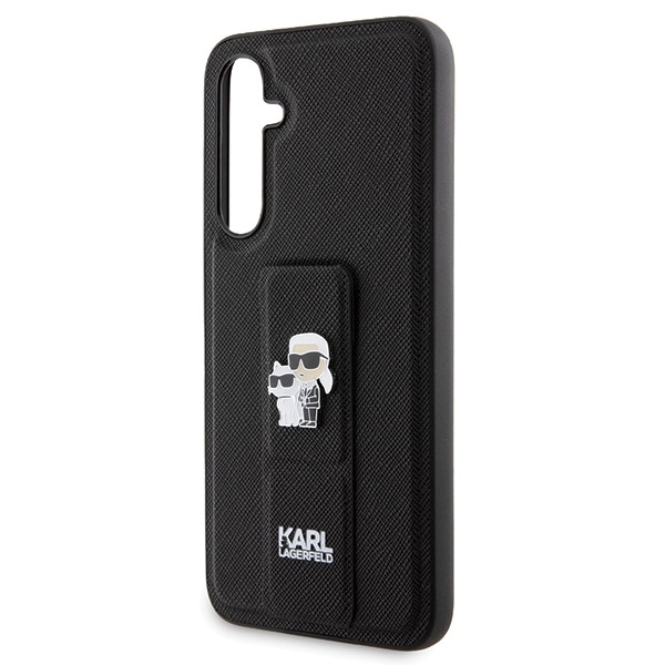 Karl Lagerfeld Samsung Galaxy S23 FE Case Gripstand Saffiano Karl&Choupette, Black