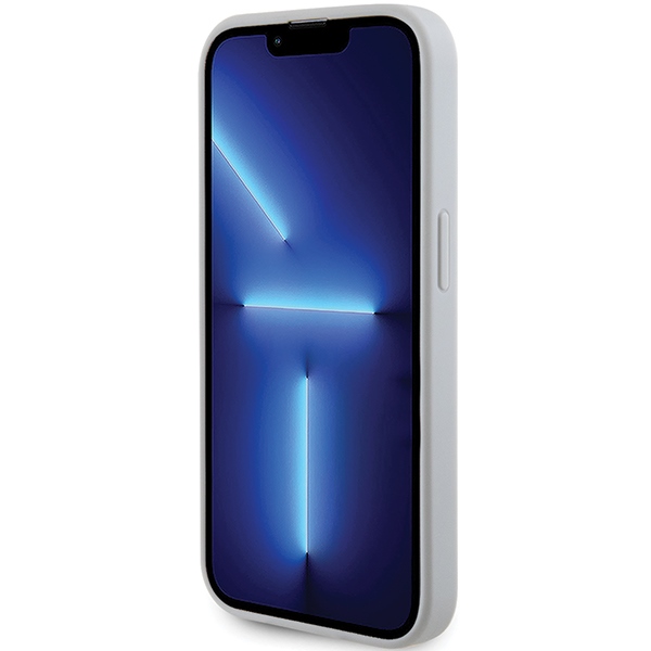 Guess iPhone 15 Pro vāciņš 4G Strass Metal Logo, sudraba