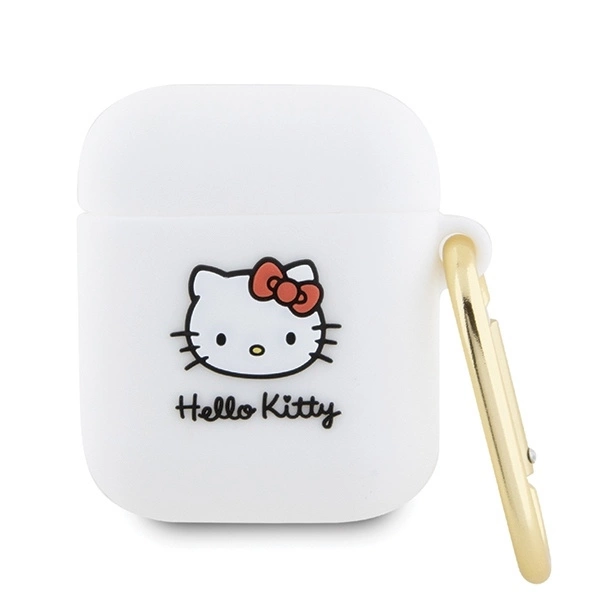 Hello Kitty AirPods 1 / 2 Case Silicone 3D Kitty Head, White