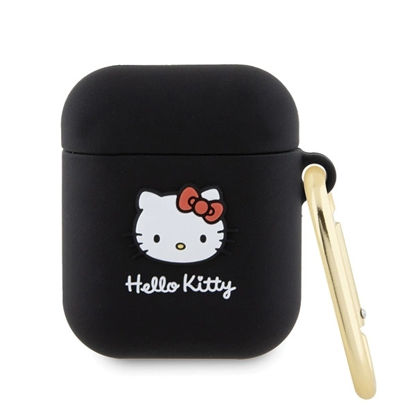 Hello Kitty AirPods 1 / 2 Case Silicone 3D Kitty Head, Black