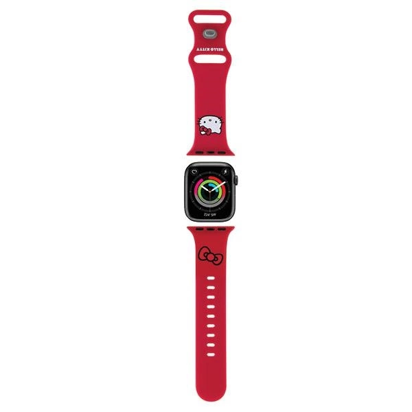 Ремешок Hello Kitty для Apple Watch 38/40/41mm Silicone Kitty Head, красный