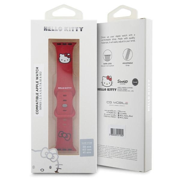 Hello Kitty Apple Watch 38/40/41mm Strap Silicone Kitty Head, Red