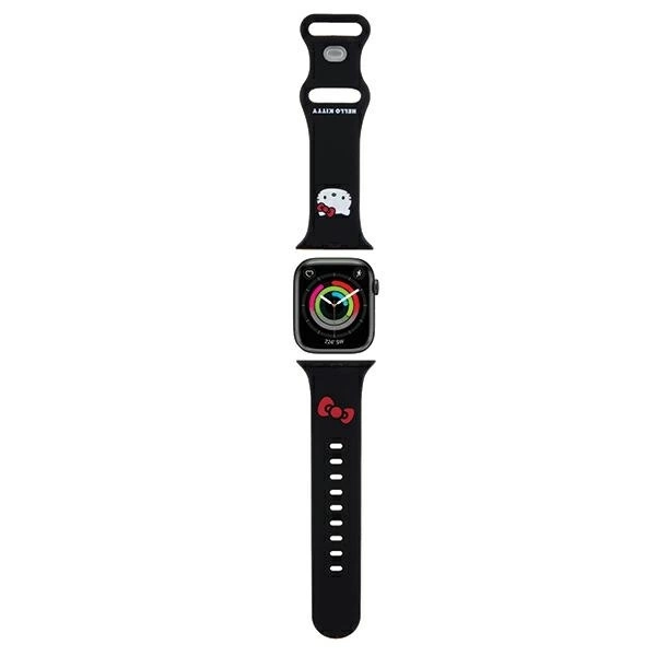 Ремешок Hello Kitty для Apple Watch 38 / 40 / 41 mm Silicone Kitty Head, черный