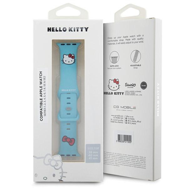 Hello Kitty Apple Watch 38/40/41mm Strap Silicone Kitty Head, Blue