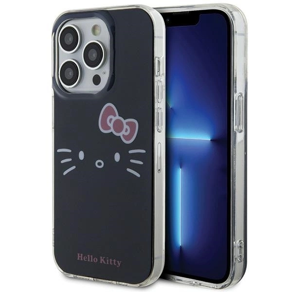 Hello Kitty iPhone 14 Pro vāciņš IML Kitty Face, melns