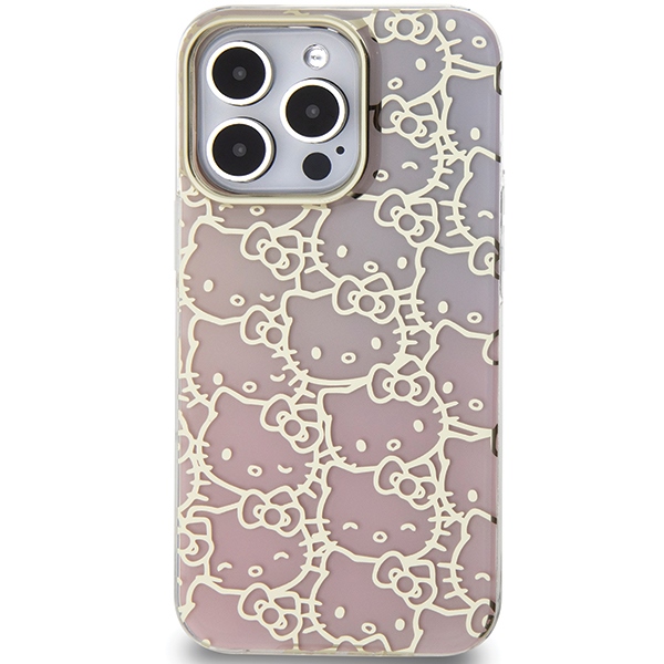 Hello Kitty iPhone 14 Pro Case IML Gradient Electrop Crowded Kitty Head, Pink