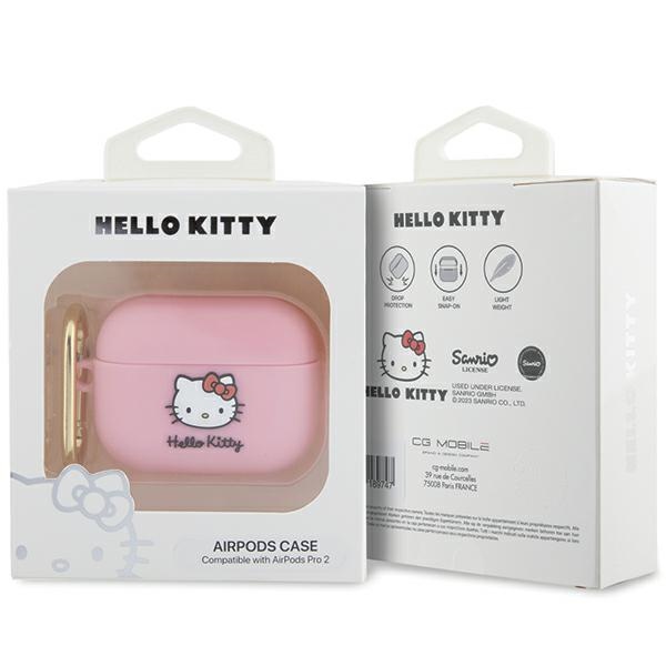 Силиконовый 3D чехол Hello Kitty с головой котенка для AirPods Pro 2 (2022/2023) -...
