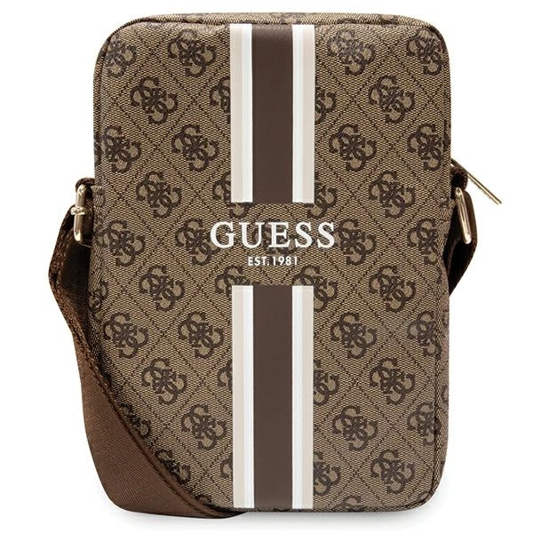 Guess 4G Stripes soma 8" planšetdatoram - brūna | bag for tablet brown