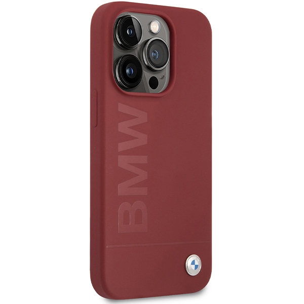 BMW iPhone 15 Pro Case Silicone Big Logo MagSafe, Red