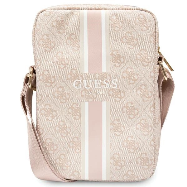 Guess 4G svītru soma 8" planšetdatoram - rozā krāsā | Stripes bag for tablet pink