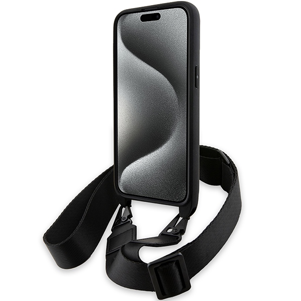 BMW iPhone 15 Pro Max чехол M Edition Carbon Stripe & Strap, черный