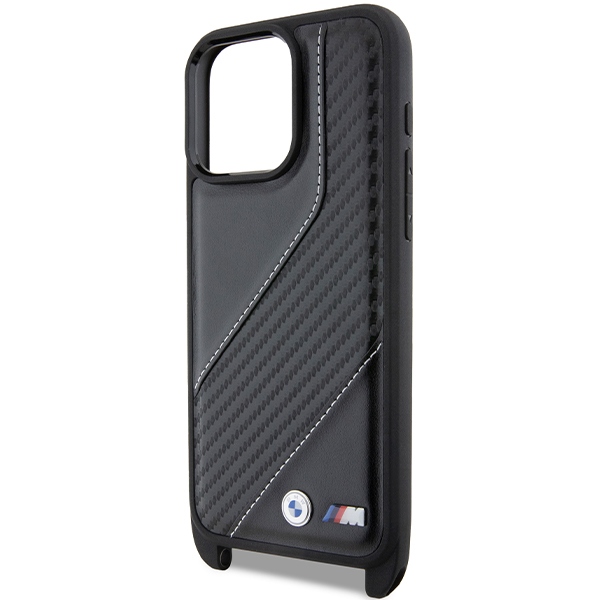 BMW iPhone 15 Pro Max чехол M Edition Carbon Stripe & Strap, черный