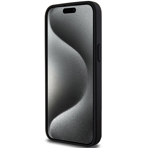 Перфорированный чехол BMW Twisted Line MagSafe для iPhone 15 Pro Max - черный