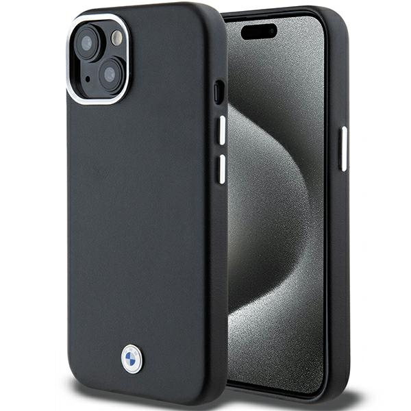 Чехол BMW для iPhone 15 / 14 / 13 Signature Wrapped Metal MagSafe, черный