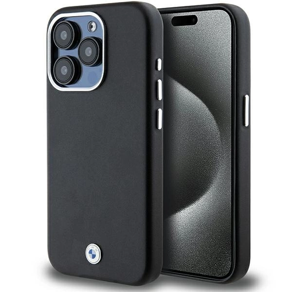 BMW iPhone 15 Pro vāciņš Signature Wrapped Metal MagSafe, melns
