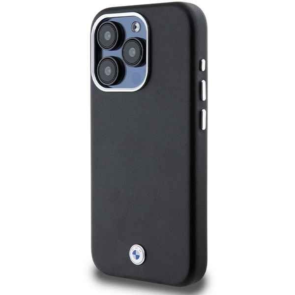 BMW iPhone 15 Pro Case Signature Wrapped Metal MagSafe, Black