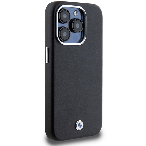 BMW iPhone 15 Pro Case Signature Wrapped Metal MagSafe, Black