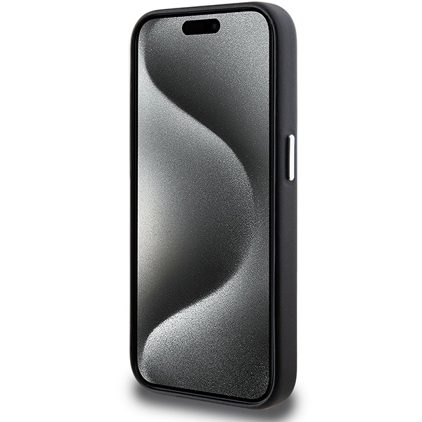 BMW iPhone 15 Pro Case Signature Wrapped Metal MagSafe, Black