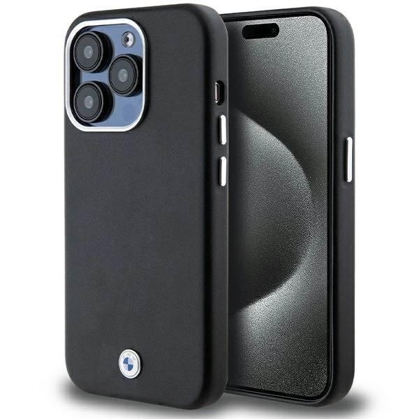 BMW iPhone 14 Pro Max Case Signature Wrapped Metal MagSafe, Black